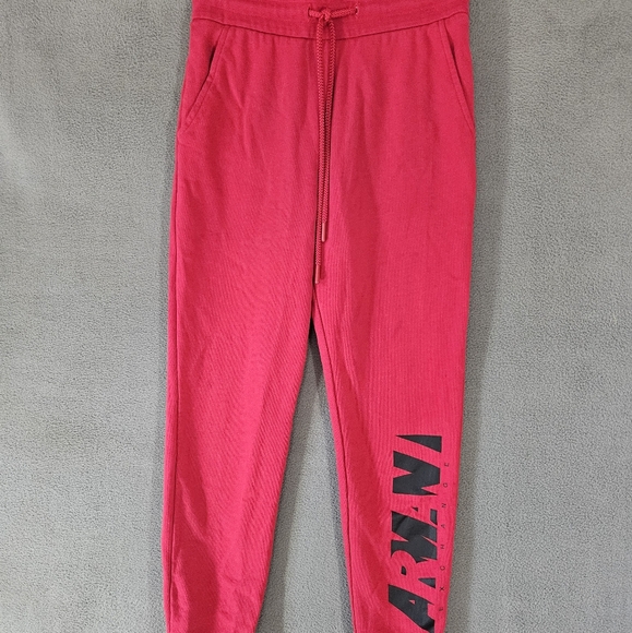 AX Armani Exchange Sweat Pants Skinny Fit Red Womens Size XS Side Logo Joggers - Picture 1 of 8